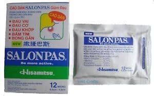 ПЛАСТЫРЬ (SALONPAS) - ПРИ БОЛИ В СПИНЕ, УШИБАХ, РАСТЯЖЕНИЯХ, ВЫВИХАХ, АРТРИТЕ, ПЕРЕЛОМАХ - 12 ШТ. ВЬЕТНАМ.