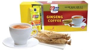 КОФЕ С ЖЕНЬШЕНЕМ 4 IN 1 (G 20 - GINSENG COFFEE) – БЫСТРО РАСТВОРИМЫЙ - 20 ПАКЕТИКОВ - 360 ГР. ВЬЕТНАМ.