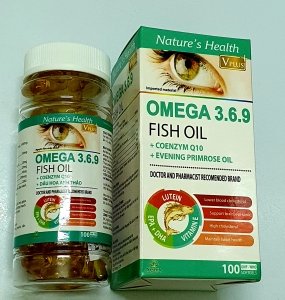 НАТУРАЛЬНЫЙ РЫБИЙ ЖИР В КАПСУЛАХ + КО ЭНЗИМ Q10 (OMEGA ALASKA 3-6-9 + CO ENZYM Q10) - 1000 MG. ВЬЕТНАМ