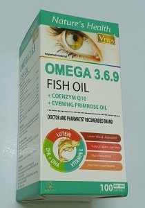 НАТУРАЛЬНЫЙ РЫБИЙ ЖИР В КАПСУЛАХ + КО ЭНЗИМ Q10 (OMEGA ALASKA 3-6-9 + CO ENZYM Q10) - 1000 MG. ВЬЕТНАМ