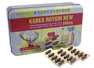 КАПСУЛЫ (KOREA ROYGIN NEW - CORDYCEPS, GINSENG, LINH ZHI, ANTLER, ROYAL JELLY) - КОРДИЦЕПС, ЛИНЧ ЖИ, ЖЕНЬШЕНЬ, МАТОЧНОЕ МОЛОЧКО, ПАНТЫ ОЛЕНЯ - 60 КАПСУЛ - 868 MG. КОРЕЯ