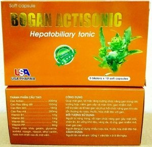 ПРЕПАРАТ (BOGANIC / BOGAN ACTISONIC) - ДЛЯ ЛЕЧЕНИЯ АЛКОГОЛЬНОГО ГЕПАТИТА, НЕКРОЗА КЛЕТОК ПЕЧЕНИ И ДР. - 50 КАПСУЛ. ВЬЕТНАМ.