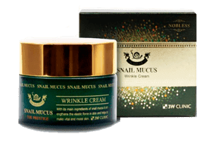 КРЕМ АНТИВОЗРАСТНОЙ ДЛЯ ЛИЦА С СЕКРЕТОМ УЛИТКИ – (3W CLINIC SNAIL MUCUS WRINKLE CREAM) - 50 ГР. КОРЕЯ