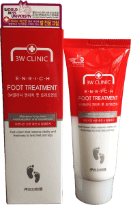 КРЕМ ДЛЯ ПЯТОК ОТ ТРЕЩИН И КОРОК (3W CLINIC ENRICH FOOT TREATMENT) – 100 МЛ. КОРЕЯ.