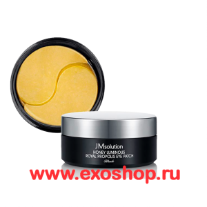 ГИДРОГЕЛЕВЫЕ ПАТЧИ ПОД ГЛАЗА С ПРОПОЛИСОМ, МАТОЧНЫМ МОЛОЧКОМ И МЕДОМ (JM SOLUTION HONEY LUMINOUS ROYAL PROPOLIS EYE PATCH). КОРЕЯ.