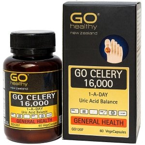 ПРЕПАРАТ (GO CELERY 16000) -  ДЛЯ ПОДДЕРЖАНИЯ БАЛАНСА МОЧИЕВОЙ КИСЛОТЫ В ОРГАНИЗМЕ ПРИ АРТРИТЕ, ПОДАГРЕ, АРТРОЗЕ, И ДР. - 60 КАПСУЛ. НОВАЯ ЗЕЛАНДИЯ.